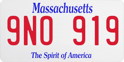 MA license plate 9NO919