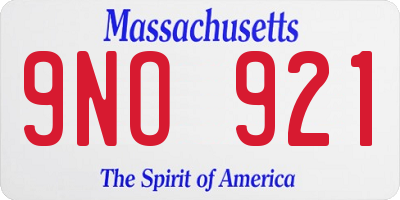 MA license plate 9NO921
