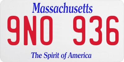 MA license plate 9NO936