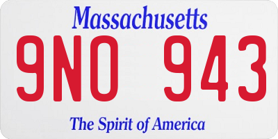 MA license plate 9NO943
