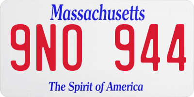 MA license plate 9NO944