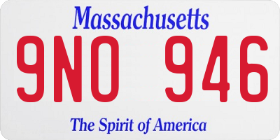 MA license plate 9NO946