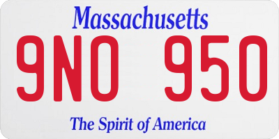 MA license plate 9NO950