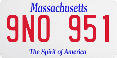 MA license plate 9NO951