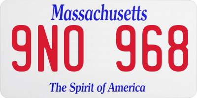 MA license plate 9NO968