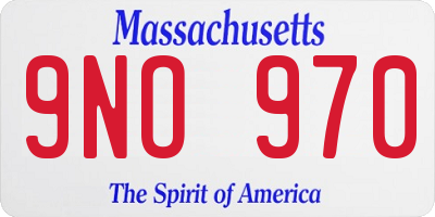 MA license plate 9NO970