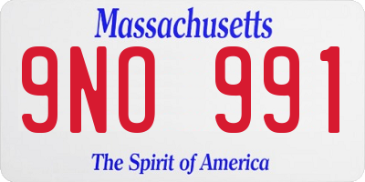 MA license plate 9NO991