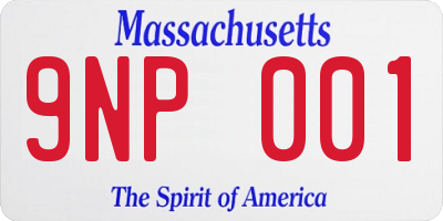 MA license plate 9NP001