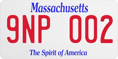 MA license plate 9NP002