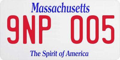 MA license plate 9NP005