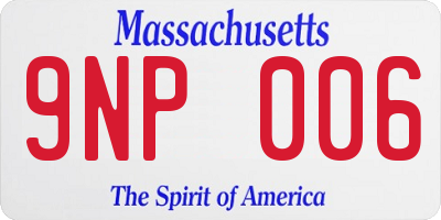 MA license plate 9NP006