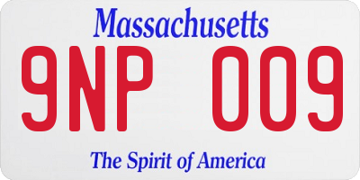 MA license plate 9NP009