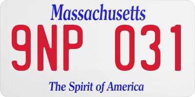 MA license plate 9NP031