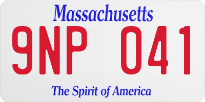 MA license plate 9NP041