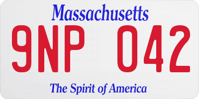 MA license plate 9NP042