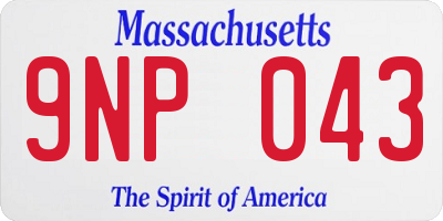 MA license plate 9NP043