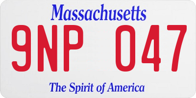 MA license plate 9NP047