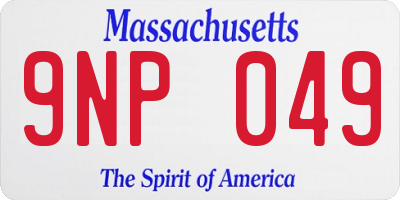 MA license plate 9NP049
