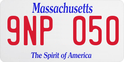 MA license plate 9NP050