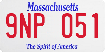 MA license plate 9NP051