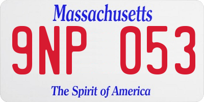 MA license plate 9NP053