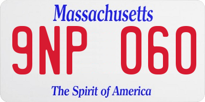 MA license plate 9NP060