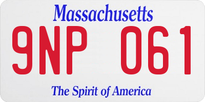 MA license plate 9NP061