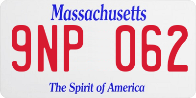 MA license plate 9NP062