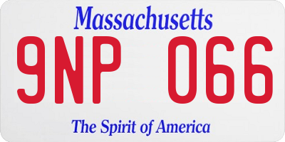 MA license plate 9NP066