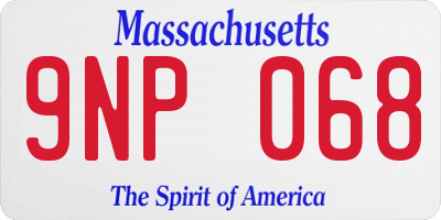 MA license plate 9NP068