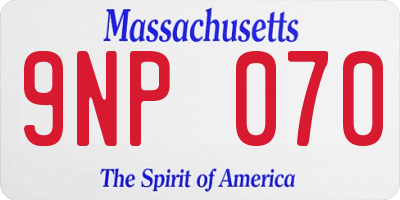MA license plate 9NP070