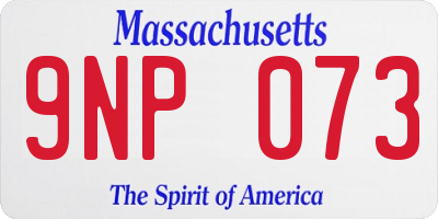 MA license plate 9NP073