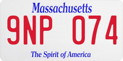 MA license plate 9NP074