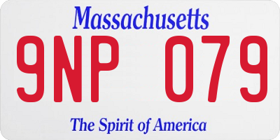 MA license plate 9NP079