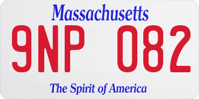 MA license plate 9NP082