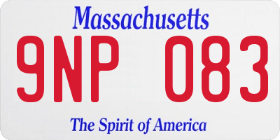 MA license plate 9NP083