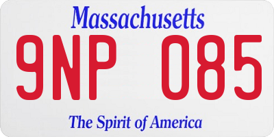 MA license plate 9NP085
