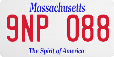 MA license plate 9NP088