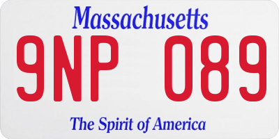 MA license plate 9NP089