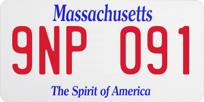 MA license plate 9NP091