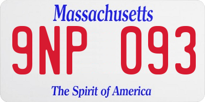 MA license plate 9NP093