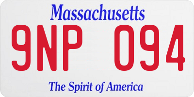 MA license plate 9NP094