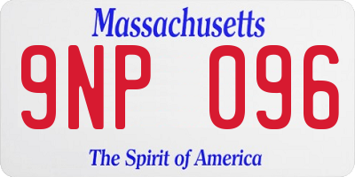 MA license plate 9NP096