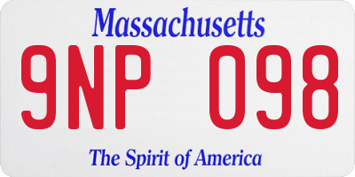 MA license plate 9NP098