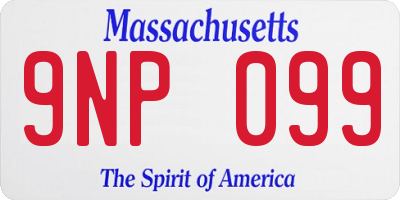 MA license plate 9NP099