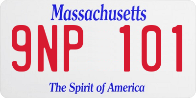 MA license plate 9NP101
