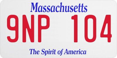 MA license plate 9NP104