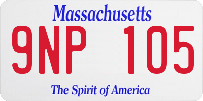 MA license plate 9NP105