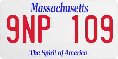 MA license plate 9NP109