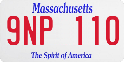 MA license plate 9NP110